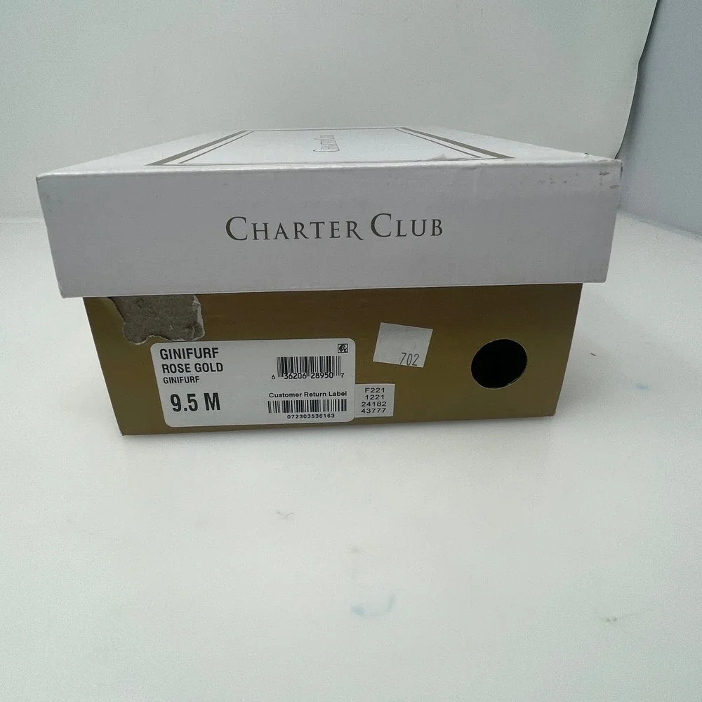 Charter Club Ginifur Rhinestone Wedge Sandals in Rose Gold Size 9.5 M New - Picture 11 of 11